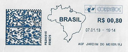 Brazil 2013 Cover Rio De Janeiro To Florianópolis Meter Stamp Franchise Map Type H2.1 Pitney Bowes DM300/DM40 Digital - Brieven En Documenten