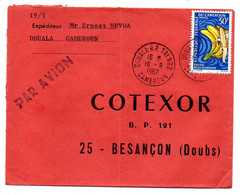 Cameroun-1967 - Lettre  DOUALA  RP  Tri N° 2   Pour Besançon- 25-  Tp  Bananes    Seul Sur Lettre....cachet - Camerún (1960-...)