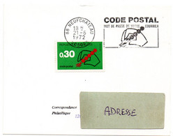 VOSGES - Dépt N° 88 = NEUFCHATEAU 1972 =  FLAMME à DROITE + N° 1719 =  SECAP Illustrée ' CODE POSTAL / Mot Passe' - Codice Postale