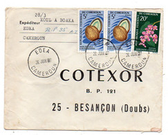 Cameroun-1967 - Lettre EDEA  Pour Besançon- 25-  Tps Fleur , Noix Coco  Sur Lettre....cachet - Camerun (1960-...)