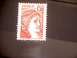 France Sabine 1f30 Rouge Oblitérée, VARIETE 2 Points Rouges à Côté Du Chiffre 1 (voir Scan) - Used Stamps