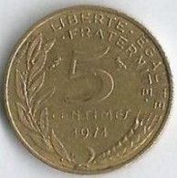 Pièce De Monnaie 5 Centimes Marianne 1971 - 5 Centimes