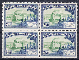 Belgian Congo, Congo Belge 1948 Railway, Trains Mi#289 Mint Never Hinged Piece Of 4 - Unused Stamps