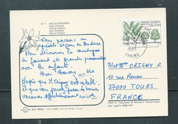 Carte Postale - Flore D'Andorre, Affran. Pour La France En 1985 Mbm 10 - Briefe U. Dokumente