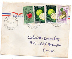 Cameroun-1968 - Lettre  YOKADOUMA    Pour Besançon- 25-  Tps  Fleur, Ananas,pamplemousse    Sur Lettre....cachet - Kamerun (1960-...)