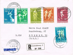 47332. Carta Certificada LUXEMBOURG 1972 To Bremen. Shet Promocion Olimpica - Lettres & Documents