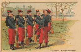 CPA Glacée A L'exercice Régiment D'Infanterie Soldat Militaire Militaria Illustrateur - Manoeuvres