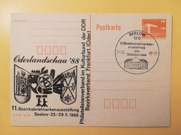 1988 INTERO CARTOLINA POSTALE POSTCARDS FDC GERMANIA DEUTSCHE DDR ODERLANDSCHAU OBLITERE' SEELOW - Cartes Postales - Neuves