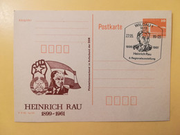 1989 INTERO CARTOLINA POSTALE POSTCARDS FDC GERMANIA DEUTSCHE DDR HEINRICH RAU OBLITERE' WILDAU - Postkaarten - Ongebruikt