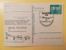 1980 INTERO CARTOLINA POSTALE POSTCARDS FDC GERMANIA DEUTSCHE DDR NEUE TECHNIK OBLITERE' WOLMIRSTEDT - Postkaarten - Ongebruikt