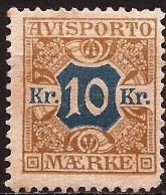 DINAMARCA - Fx. 1068 - Yv. J. 10 - Sellos Para Periodicos -10 Kr. Ocre/azul - Cifras - 1907 - (*) NSG - Nuovi