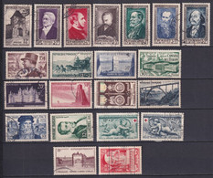 ANNEE COMPLETE 1952 - YVERT N° 919/939 OBLITERATIONS LEGERES - COTE = 103 EUR. - 1950-1959