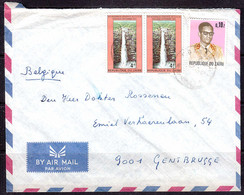 Ca0496  ZAIRE 1975, UCIN Waterfall & Mobutu Stamps On Mbandaka Cover To Belgium - Brieven En Documenten