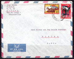 Ca5263 CONGO (Leo),  Overprinted Belgian Congo Stamps On Matadi Cover To Sweden - Storia Postale