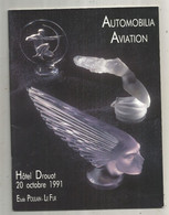 Catalogue De Vente 16 Pages + 2 Volantes , AUTOMOBILIA AVIATION, Hôtel DROUOT ,1991, Mascottes.....frais Fr 3.35 E - Reclame