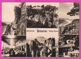 282777 / Germany - Bastei Sächsische Schweiz - Berghotel Hotel Restaurant Bastei-Brücke Climbing Area River 1963 PC - Bastei (sächs. Schweiz)