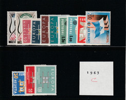 EUROPA - ANNEE COMPLETE 1963 -19 Pays - 36 Timbres - TTB** - 1960-1969