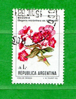 (Us.7) Argentina ° 1985 - Fleurs - BEGONIA. Yvert. 1480.  Oblitérer. - Usados