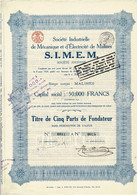 Titre De 1924 - Société Industrielle De Mécanique Et D'Electricité De Malines - SIMEM - - Elettricità & Gas