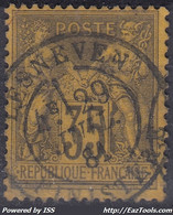 FRANCE CLASSIQUE : SAGE 35c N° 93 TB OBLITERATION DE LESNEVEN FINISTERE DU 29 JUIL 81 - 1898-1900 Sage (Type III)