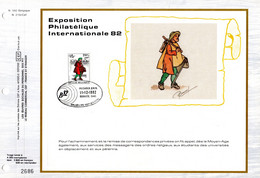 3800 Ex. " BELGICA'82 " Sur Feuillet CEF 1er Jour Sur Soie De Belgique De 1982 N° YT 2072. FDC - Non Classificati