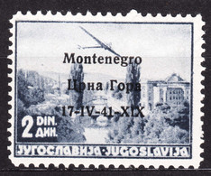 Italy Occupation Of Montenegro 1941 Governatorato Black Overprint Mi#17 Sassone#3 (Posta Aerea) Mint Hinged - Montenegro