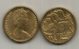 AUSTRALIA  1 Dollar 1984 . Queen Elisabeth II.  2 Pictures Front And Back - Dollar