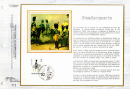 3800 Ex. " GENDARMERIE " Sur Feuillet CEF 1er Jour Sur Soie De Belgique De 1981 N° YT 2030 FDC - Polizia – Gendarmeria