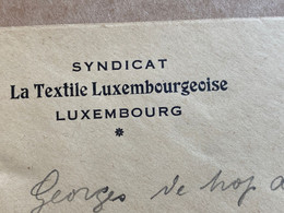 ••• NEW  •••  Document Ancien Enveloppe SYNDICAT LA TEXTILE LUXEMBOURGEOISE Vers 1920  Luxemburg - Luxemburgo