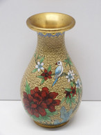 *JOLI VASE EMAUX CLOISONNE émail Cloisonné CHINE ASIE OBJET De VITRINE  E - Vasen