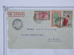 BH3 MADAGASCAR   LETTRE 1957 ANTISRABE A NANCY  FRANCE  ++  AFFRANCH. INTERESSANT +++ - Covers & Documents