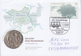 Deutschland Postal Stationery Ganzsache 850 Jahre Mark Brandenburg Nationalpark Unteres Odertal MEINIGEN 2007 MOEHNSEE - Buste Private - Usati