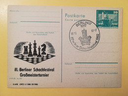 1982 INTERO CARTOLINA POSTALE POSTCARDS FDC GERMANIA DEUTSCHE DDR SCHACHFESTIVAL OBLITERE' BERLIN 17 - Postkaarten - Ongebruikt