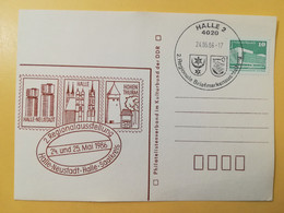 1986 INTERO CARTOLINA POSTALE POSTCARDS FDC GERMANIA DEUTSCHE DDR REGIONALAUSSTELLUNG OBLITERE' HALLE 2 - Postcards - Mint