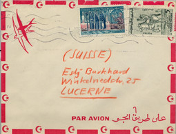 1964 TÚNEZ - SOBRE CIRCULADO , CORREO AÉREO A LUZERNA - Tunisie (1956-...)