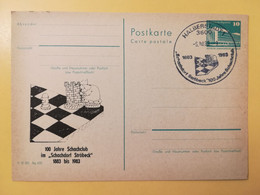 1983 INTERO CARTOLINA POSTALE POSTCARDS FDC GERMANIA DEUTSCHE DDR SCHACHCLUB  OBLITERE' HALBERSTADT - Postkarten - Ungebraucht