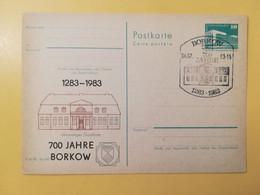 1983 INTERO CARTOLINA POSTALE POSTCARDS FDC GERMANIA DEUTSCHE DDR BORKOW OBLITERE' BORKOW - Cartes Postales - Neuves