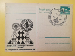 1983 INTERO CARTOLINA POSTALE POSTCARDS FDC GERMANIA DEUTSCHE DDR SCHACH OBLITERE' BORSTENDORF - Cartes Postales - Neuves