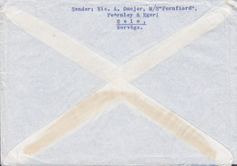 Ships Mail M/S 'FERNFIORD' PAR AVION Label SOFUS ELTVEDT Agents Maritimes, MARSEILLE 1954 Meter Cover Lettre OSLO Norway - Lettres & Documents