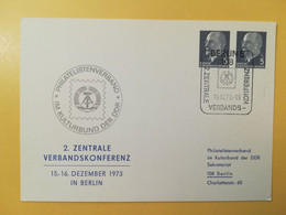 1973 INTERO CARTOLINA POSTALE POSTCARDS FDC GERMANIA DEUTSCHE DDR VERBANDSKONFERENZ OBLITERE' BERLIN 8 - Postkarten - Ungebraucht