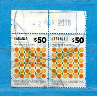 (Us.7) Argentina ° 2016 - Produccion Nacional. NARANJA.  Oblitérer. - Used Stamps