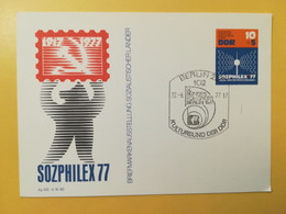 1977 INTERO CARTOLINA POSTALE POSTCARDS FDC GERMANIA DEUTSCHE DDR SOZPHILEX 77 OBLITERE' BERLIN 25 - Cartes Postales - Neuves