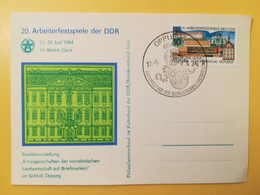 1984 INTERO CARTOLINA POSTALE POSTCARDS FDC GERMANIA DEUTSCHE DDR ARBEITERFESTPIELE OBLITERE' OPPURG - Postcards - Mint