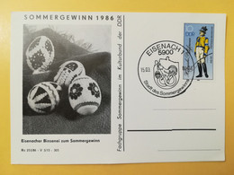 1986 INTERO CARTOLINA POSTALE POSTCARDS FDC GERMANIA DEUTSCHE DDR SOMMERGEWINN OBLITERE' EISENACH 1 - Postkarten - Ungebraucht