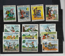 Roumanie 1985 Walt Disney  Yvert 3634/7, +, Yvert  N°3655/63 Les 2 Séries  Oblitérés Cote + 40€ - Gebruikt