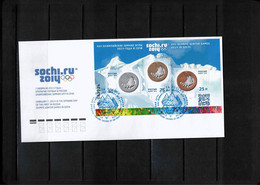 Russia 2014 Olympic Games Sochi Michel Block 198 FDC - Hiver 2014: Sotchi