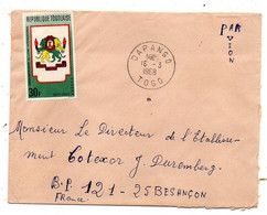 TOGO -1968--lettre  DAPANGO  Pour Besançon-25-- Tp  50ans LIONS INTERNATIONAL  Sur Lettre.. Cachet - Togo (1960-...)