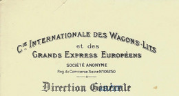 1933 Très Rare Entete CIE INTERNATIONALE DES WAGONS LITS PARIS VENDRE DU REVE ! LES WAGONS LITS REPARTENT ? V.HISTORIQUE - 1900 – 1949