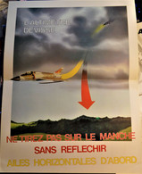 Affiche Pour La Sécurité Des Vols 41 X 30 Cm Pilotes De Chasse - Aviation