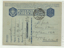 CARTOLINA   POSTALE FORZE ARMATE REPARTO VETTOVAGLIAMENTO AIDONE ENNA 1941 - Stamped Stationery